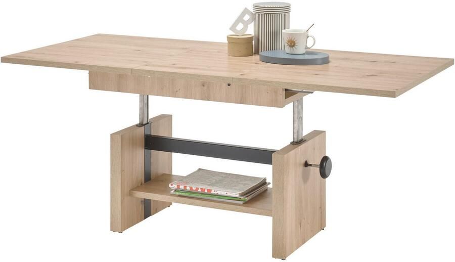 OTTO Stolkom Salontafel Event hoogte verstelbaar uitschuifbaar BxHxD 110-150x48-63x65 cm Hoogte verstelbaar met liftmechaniek en uittrekbaar in 3 kleurvarianten - Foto 6