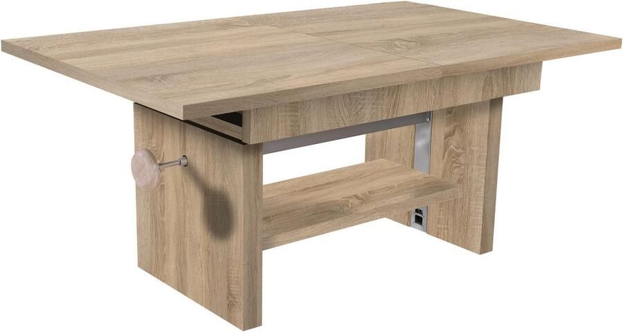 OTTO Stolkom Salontafel Event hoogte verstelbaar uitschuifbaar BxHxD 110-150x48-63x65 cm Hoogte verstelbaar met liftmechaniek en uittrekbaar in 3 kleurvarianten - Foto 3