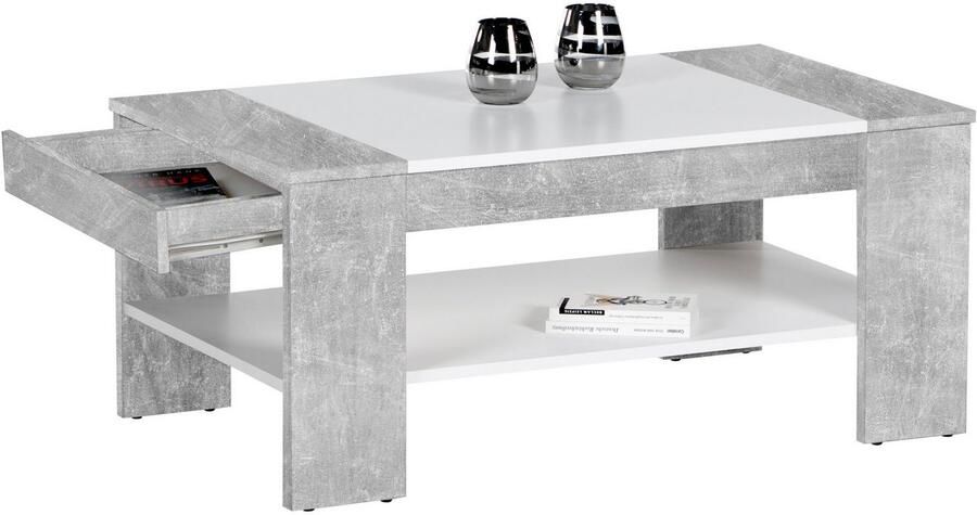 OTTO Stolkom Salontafel Finley met opbergplank Sonoma eik wit BxHxD 100x44x58 cm