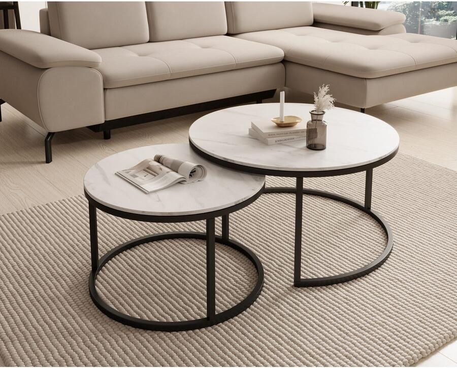 OTTO Stolkom Salontafel Gino 2-delig set keramiek tafel gemarmerd - Foto 2