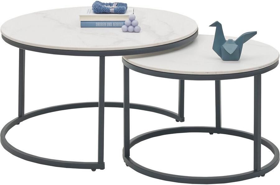 OTTO Stolkom Salontafel Gino 2-delig set keramiek tafel gemarmerd - Foto 3