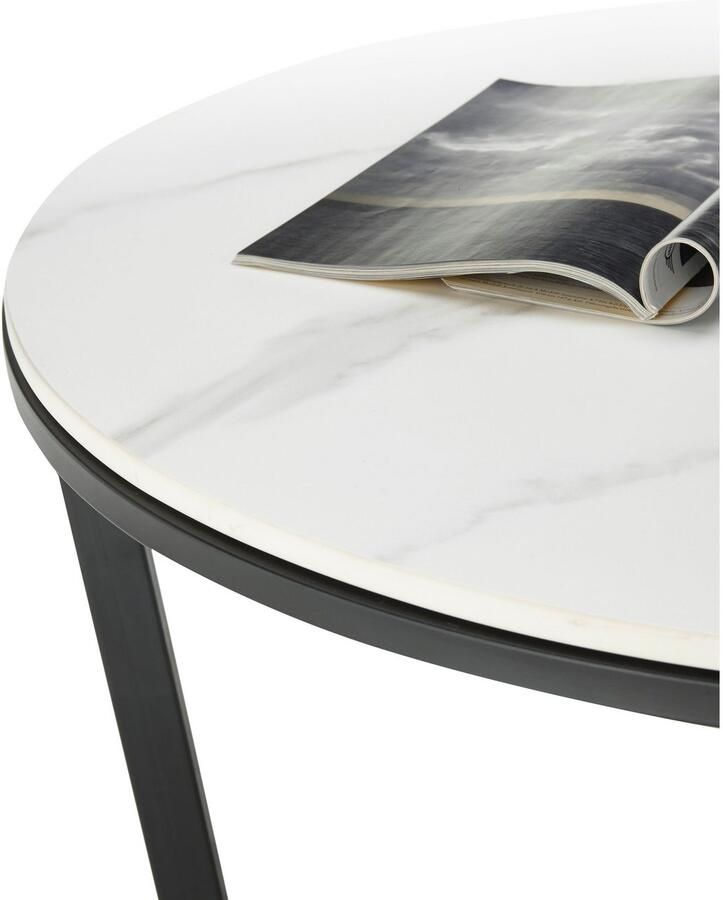 OTTO Stolkom Salontafel HARPER 2 rond keramiek tafelblad gemarmerd - Foto 2