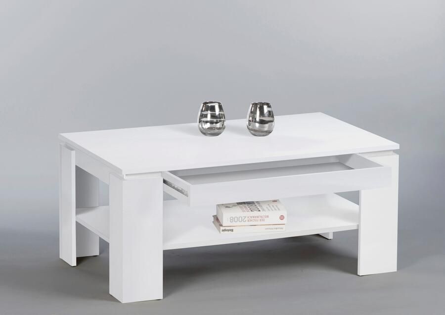 Emob Salontafel Ford 100cm met 1 lade wit Salontafels outlet Wit Spaanplaat Salontafels outlet Op voorraad - Foto 6