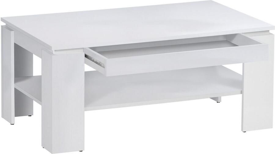 Emob Salontafel Ford 100cm met 1 lade wit Salontafels outlet Wit Spaanplaat Salontafels outlet Op voorraad - Foto 5