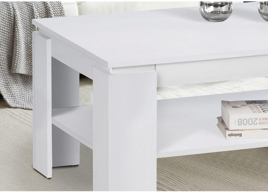 Emob Salontafel Ford 100cm met 1 lade wit Salontafels outlet Wit Spaanplaat Salontafels outlet Op voorraad