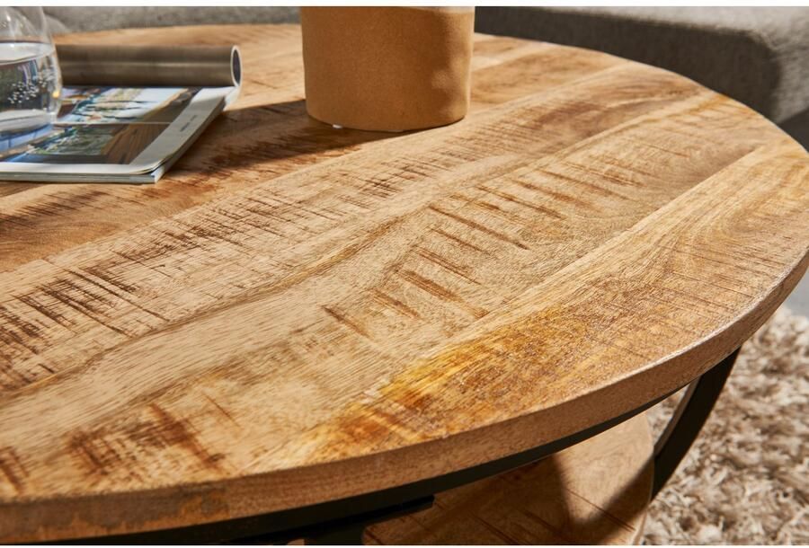 Emob Salontafel Jambi Ø86 x 44 cm Eiken design Ronde salontafels Bruin MDF Ronde salontafels Op voorraad - Foto 3