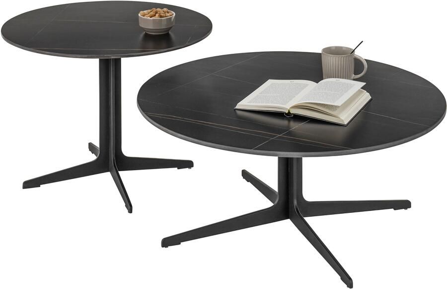 OTTO Stolkom Salontafel LENA rond zwart keramiek tafel met zwart onderstel - Foto 5