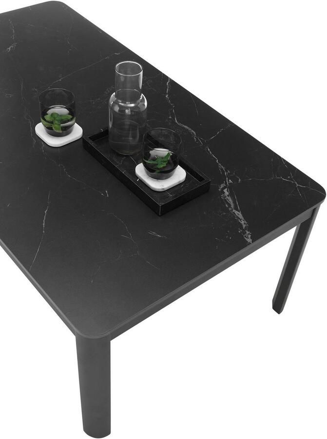 OTTO Stolkom Salontafel Lenni salontafel keramiek zwart gemarmerd BxHxD 120x45x70 cm Keramische oppervlakte zwart gemarmerd metalen frame mat zwart