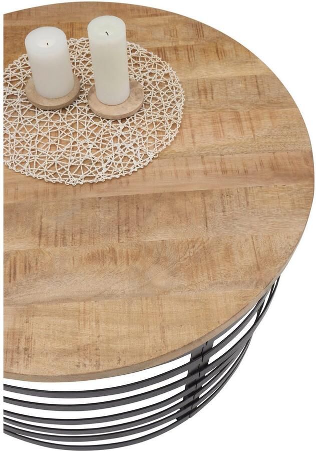 OTTO Stolkom Salontafel Marly massief houten ronde tafel salontafel BxH 80x40 cm