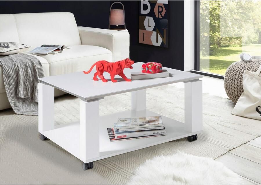 Emob Salontafel Barbry 76x76 cm wit Salontafels outlet Wit Melamine; MDF; Spaanplaat Salontafels outlet Op voorraad - Foto 3