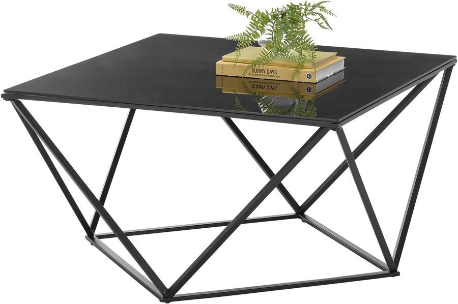 OTTO Stolkom Salontafel Senta glazen tafel vierkant zwart moderne tafel BxHxD 80x45x80 cm - Foto 4