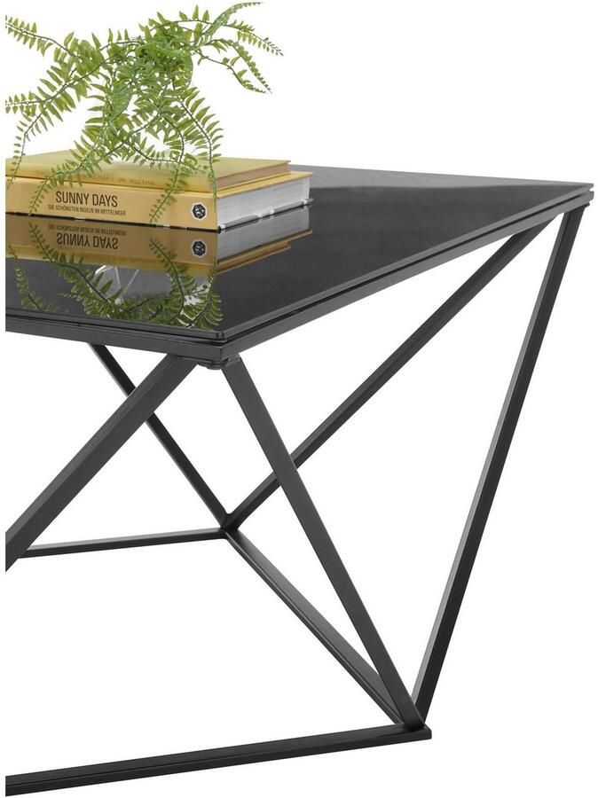 OTTO Stolkom Salontafel Senta glazen tafel vierkant zwart moderne tafel BxHxD 80x45x80 cm