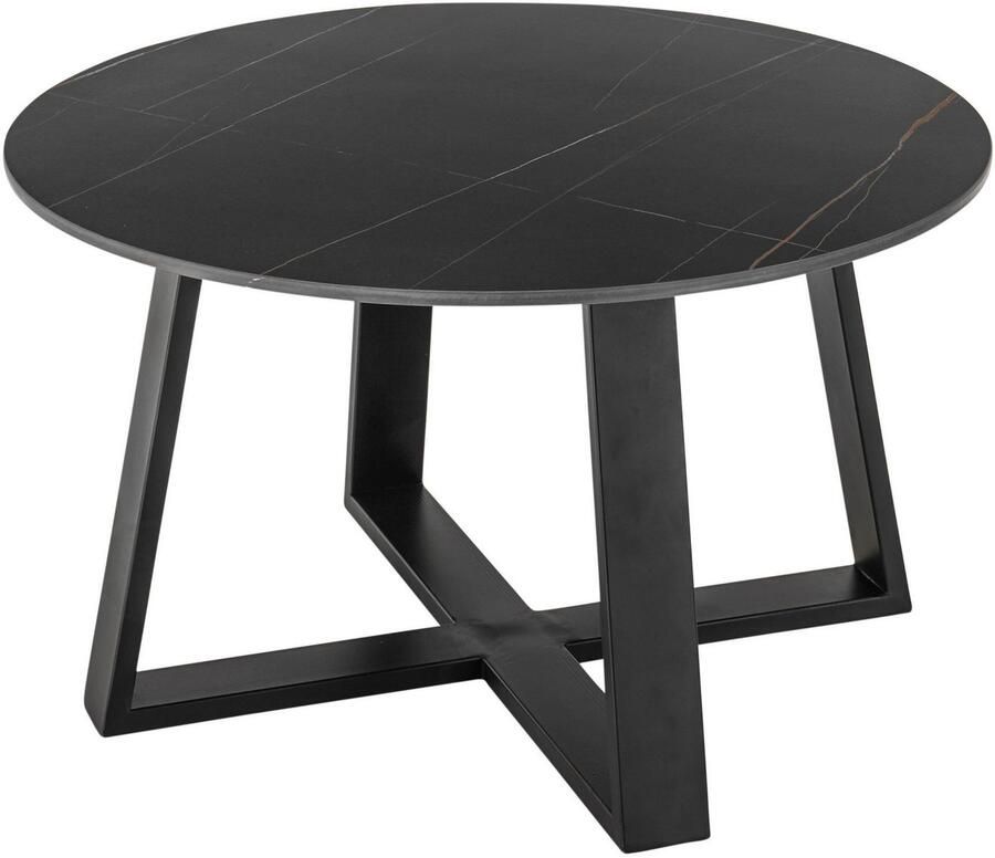 OTTO Stolkom Salontafel Tanea salontafel keramiek rond zwart gemarmerd BxHxD 110x40x70 cm