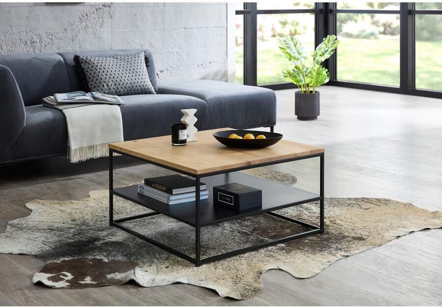 OTTO Stolkom Salontafel Tilda salontafel massief hout in industriële stijl BxHxD 75x40x75 cm