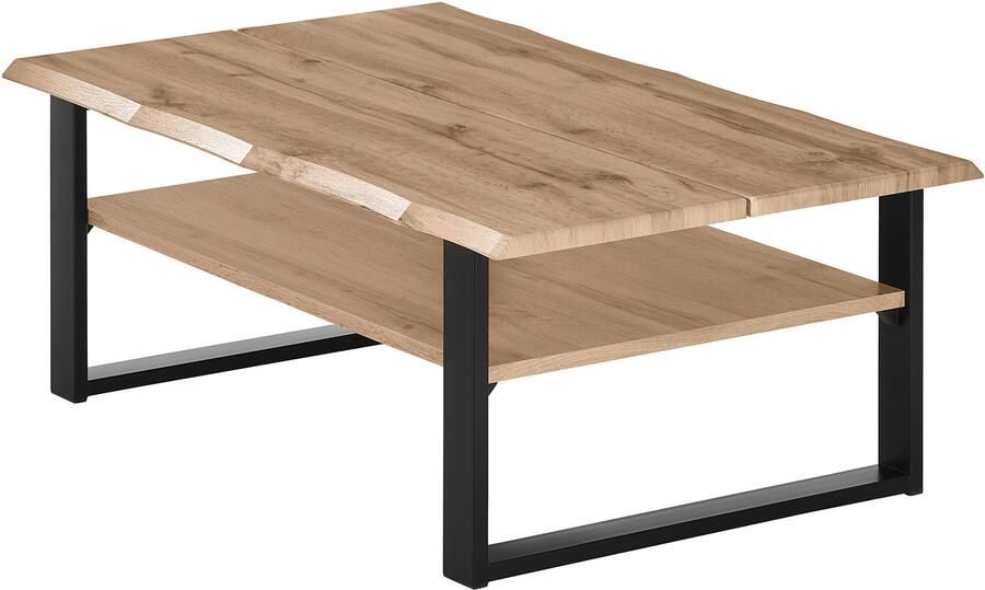 OTTO Stolkom Salontafel Venice salontafel met boomrand BxHxD 107x40x66 cm Boomrandlook industriële stijl 1 opbergplank Wotan eikenlook - Foto 5