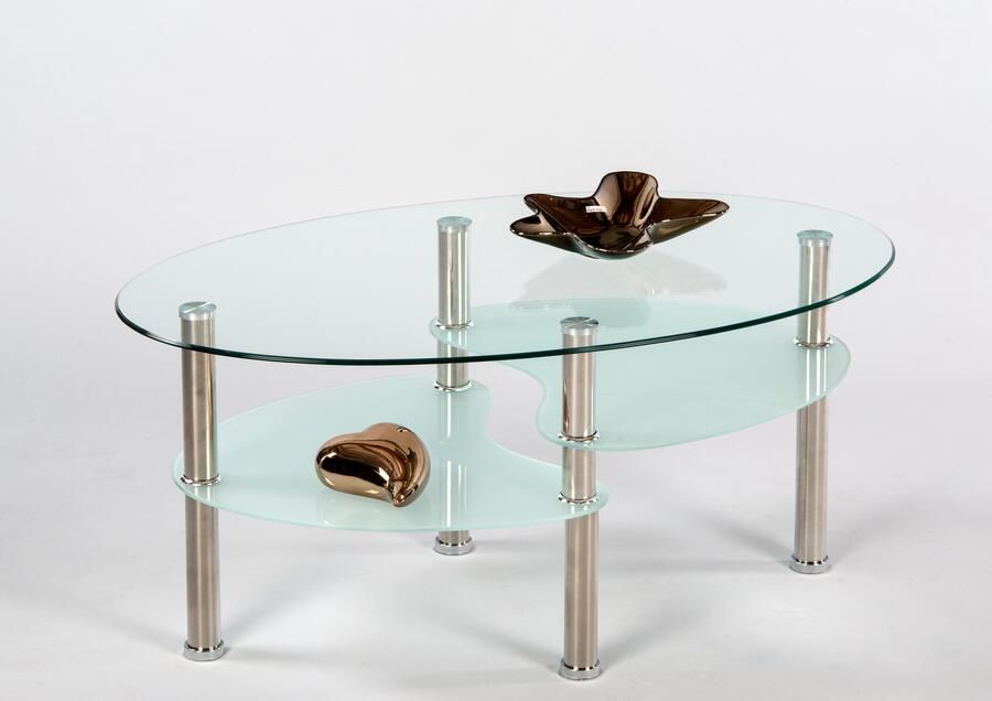 OTTO Stolkom Salontafel Wave glazen tafel salontafel bijzettafel glas BxHxD 90x41x55 cm - Foto 2