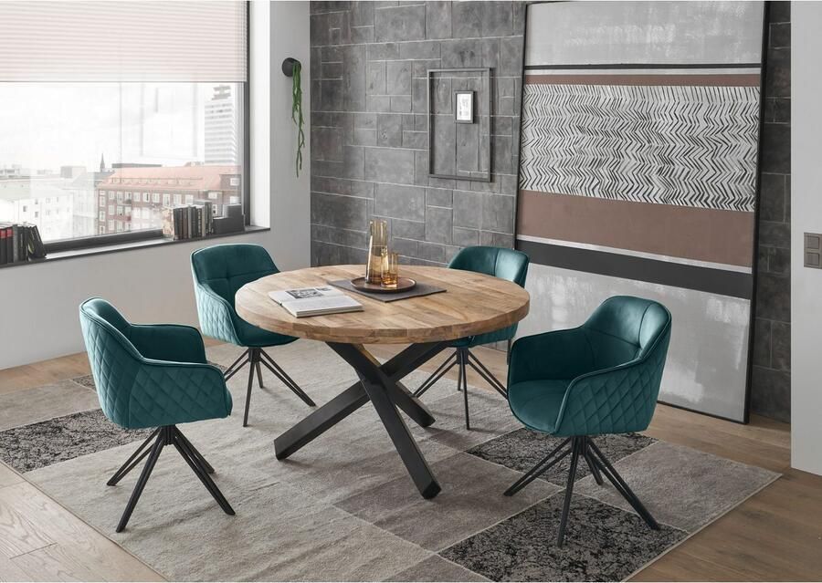 OTTO Stolkom Stoel met armleuningen EMMA 180 graden draaibaar met auto-return (set 2 stuks) - Foto 6