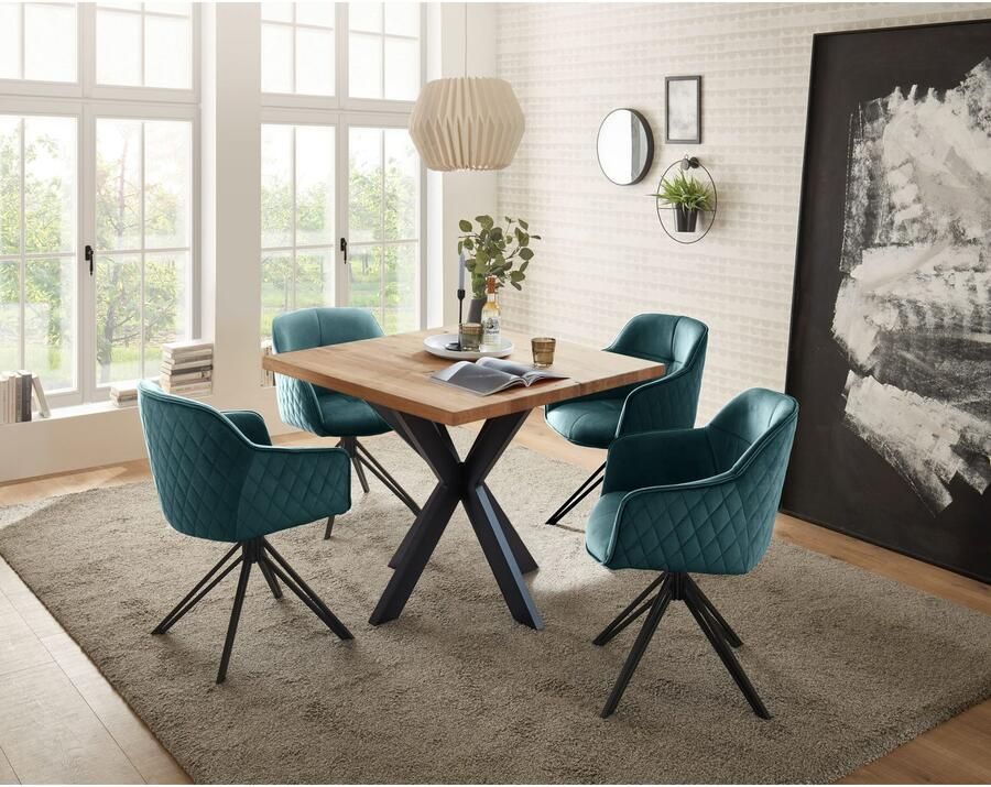 OTTO Stolkom Stoel met armleuningen EMMA 180 graden draaibaar met auto-return (set 2 stuks)