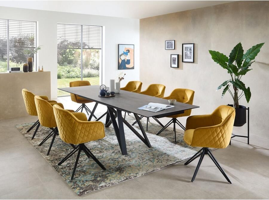 OTTO Stolkom Eettafel Charly eettafel keramiek uitschuifbaar tot 280 cm BxHxD 180x75x95 cm Keramische oppervlakte tafelblad aan beide zijden uittrekbaar van 180 naar 280 cm - Foto 3