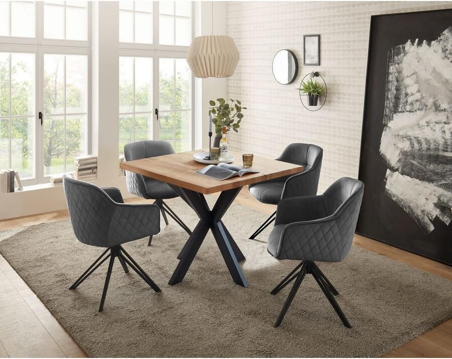 OTTO Stolkom Stoel met armleuningen EMMA 180 graden draaibaar met auto-return (set 2 stuks) - Foto 2