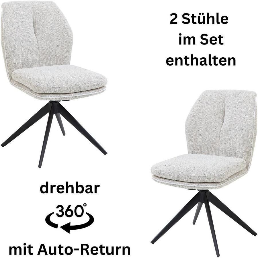 OTTO Stolkom Stoel met armleuningen Enja 360 graden draaibaar met auto-return (set 2 stuks) - Foto 6