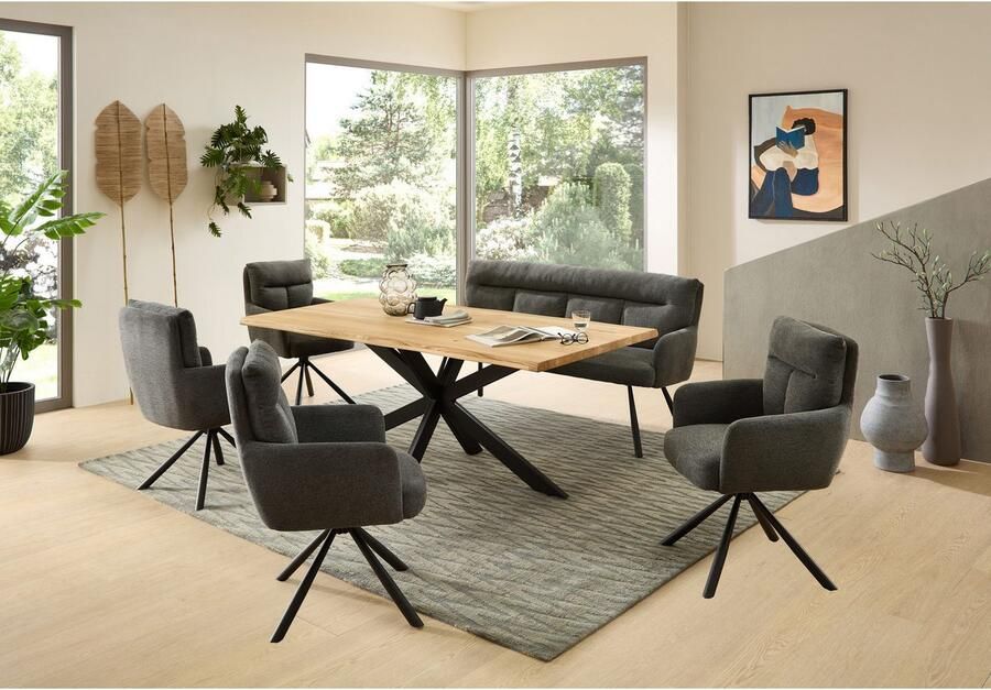 OTTO Stolkom Eettafel TOM TOPSELLER! 200 cm breed massief eikenhout met boomrand - Foto 8