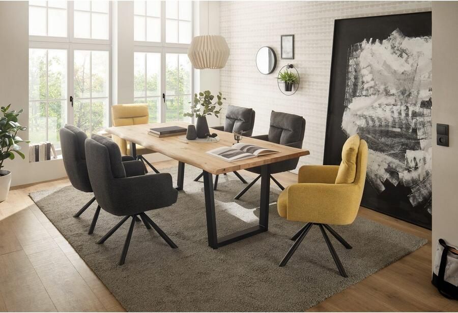 OTTO Stolkom Stoel met armleuningen Sofia 180 graden draaibaar met auto-return bonnellvering in de zitting (set 2 stuks) - Foto 5