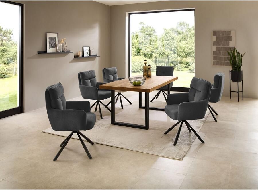 OTTO Stolkom Eettafel Chris eettafel eik massief hout BxHxD 110x47x70 cm - Foto 3