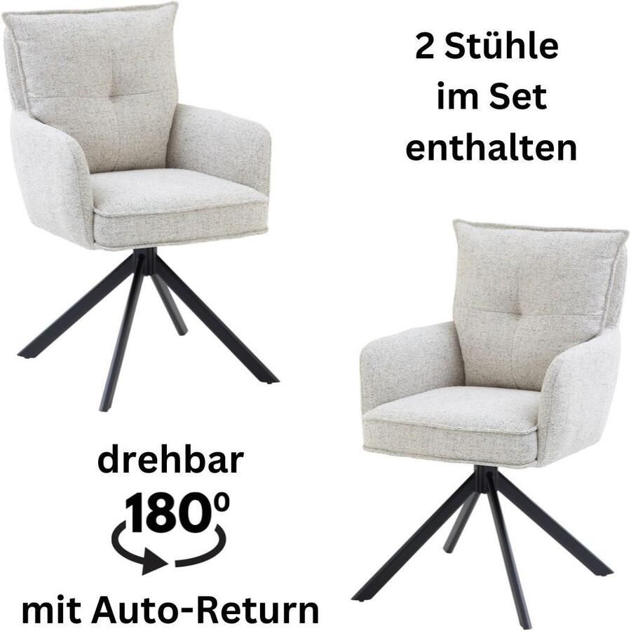 OTTO Stolkom Stoel met armleuningen Sofia young 180 graden draaibaar met auto-return bonnellvering in de zitting (set 2 stuks) - Foto 13