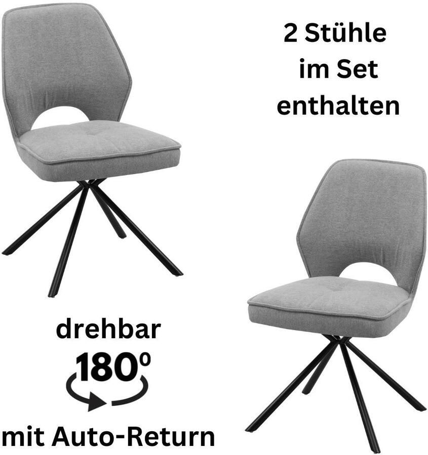OTTO Stolkom Stoel Nele 180 graden draaibaar met auto-return (set 2 stuks) - Foto 5