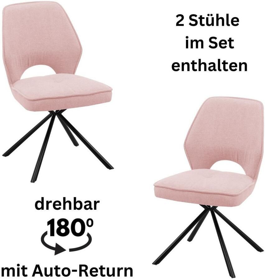 OTTO Stolkom Stoel Nele 180 graden draaibaar met auto-return (set 2 stuks) - Foto 5