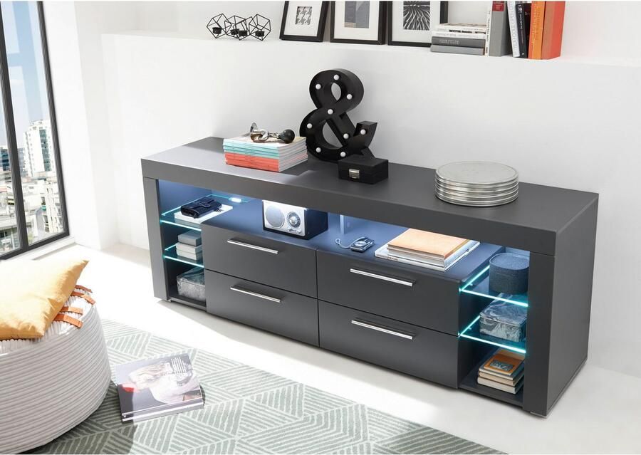 OTTO Stolkom Tv-kast Goal 4 lades 6 open vakken afmetingen 179 66 44 cm - Foto 4