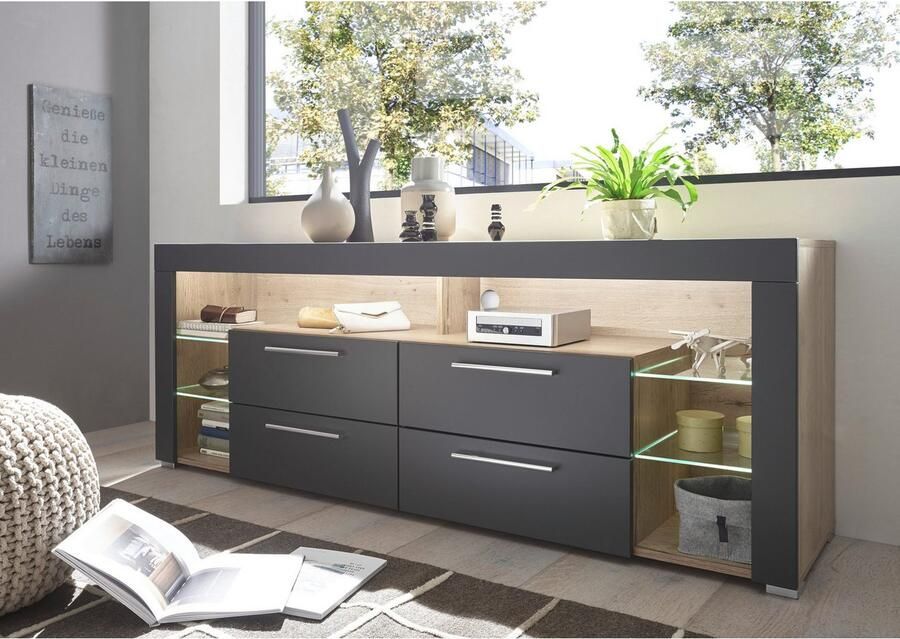 OTTO Stolkom Tv-kast Goal 4 lades 6 open vakken afmetingen 179 66 44 cm - Foto 3