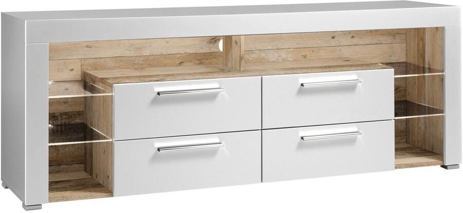 OTTO Stolkom Tv-kast Goal 4 lades 6 open vakken afmetingen 179 66 44 cm