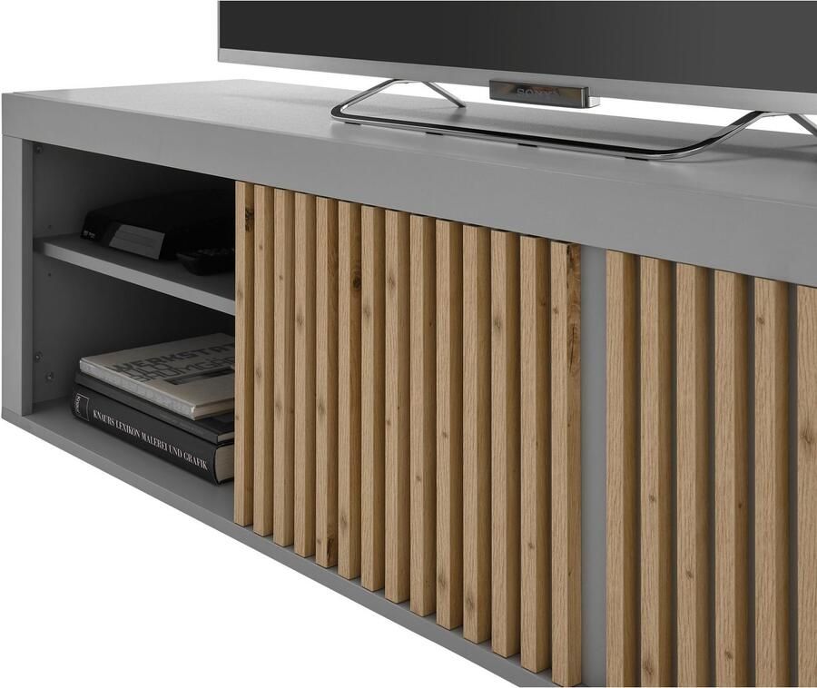 OTTO Stolkom Tv-kast Jasper 2 deuren en 2 open vakken bovenblad tot 25 kg belastbaar - Foto 2
