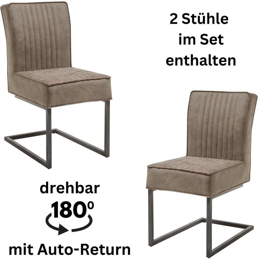 OTTO Stolkom Vrijdragende stoel LINDA Verenkern in de zitting (set 2 stuks)