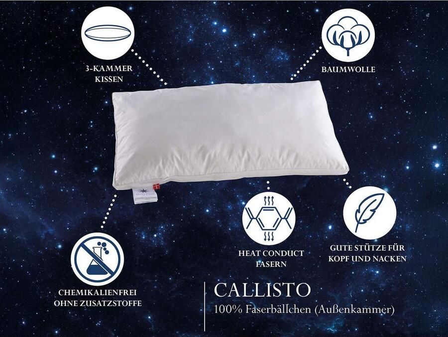 OTTO UNIVERSE OF SLEEPING Synthetisch hoofdkussen Callisto luchtdoorlatend kussen 3-kamer Medium Hoofdkussen 40x80 cm duurzaam veerkrachtig & onderhoudsvriendelijk geschikt voor allergieën - Foto 4