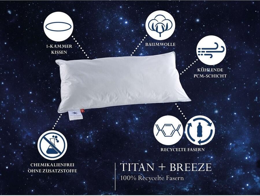OTTO UNIVERSE OF SLEEPING Synthetisch hoofdkussen Titan Breeze klimaatactieve katoenhoes klimaatregulerend kussen