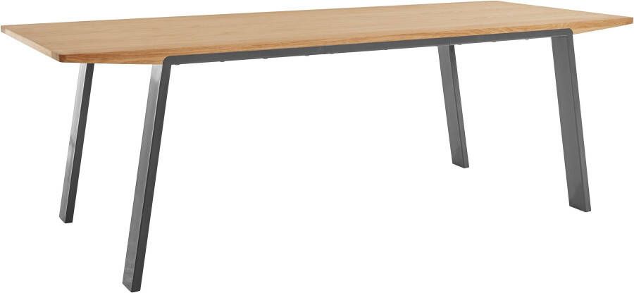 OTTO products Eettafel Flemming Massief eikenhout 175 cm of 225 cm elegant gewelfd tafelblad - Foto 7