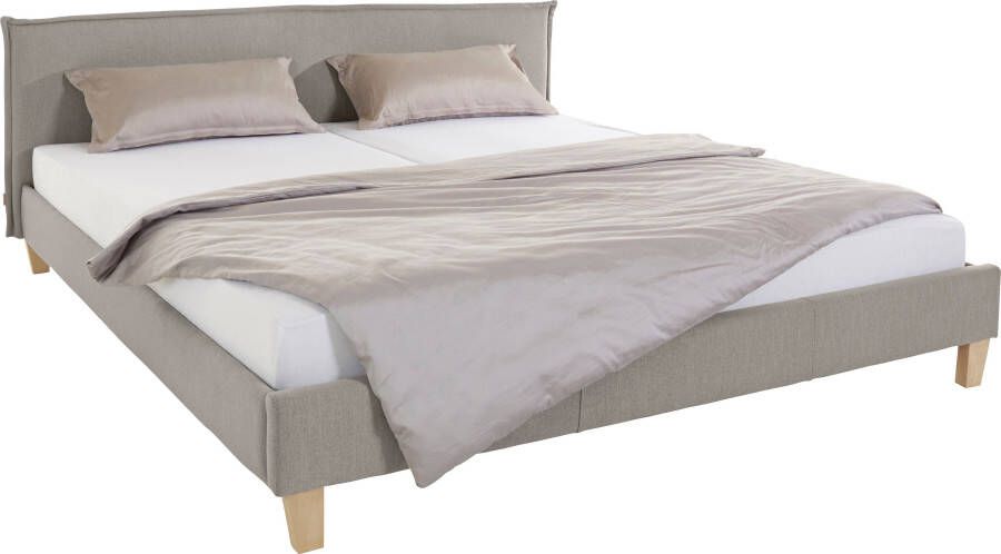 OTTO products Gestoffeerd bed Heddi in 5 breedten: van 90 cm-200 cm bies bij het hoofdbord structuurstof