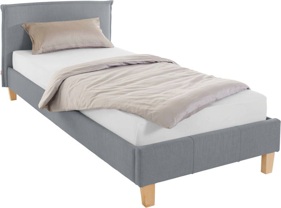 OTTO products Gestoffeerd bed Heddi in 5 breedten: van 90 cm-200 cm bies bij het hoofdbord structuurstof