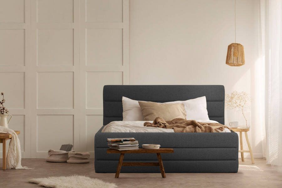 OTTO products Gestoffeerd bed Merrit Dwarsnaad in het hoofd- en voetbord in 5 breedten ook in 220 cm lang