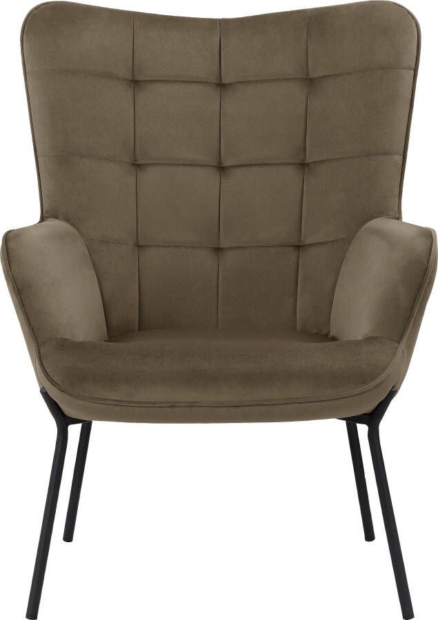 OTTO products Loungestoel Luukas ovale stoel met metalen poten Stof gerecycled polyester zacht verdikte zitting en rugleuning zithoogte 46 cm (1 stuk) - Foto 7