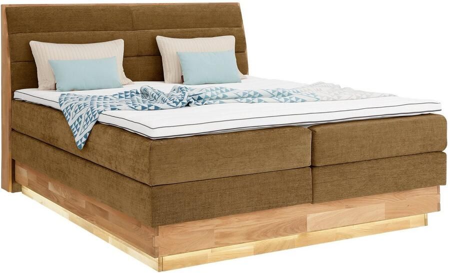 OTTO products Boxspring JENNA in verschiedenen Farben und Breiten erhältlich Ledverlichting met gecertificeerde gerecyclede overtrekstoffen - Foto 1