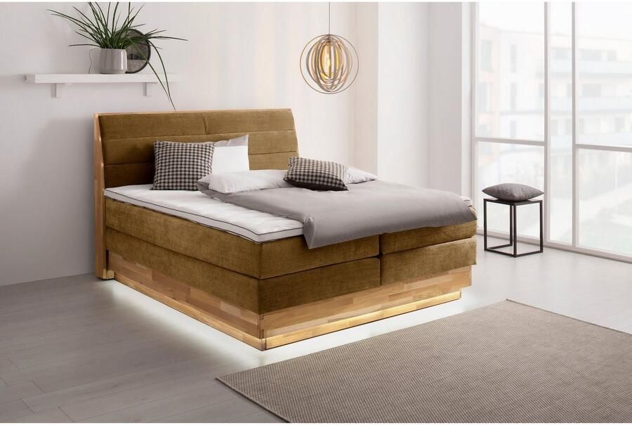 OTTO products Boxspring JENNA in verschiedenen Farben und Breiten erhältlich Ledverlichting met gecertificeerde gerecyclede overtrekstoffen - Foto 6