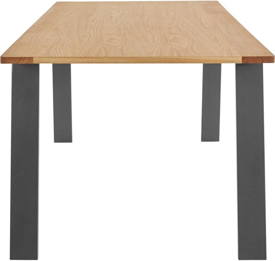 OTTO products Eettafel Flemming Massief eikenhout 175 cm of 225 cm elegant gewelfd tafelblad - Foto 2