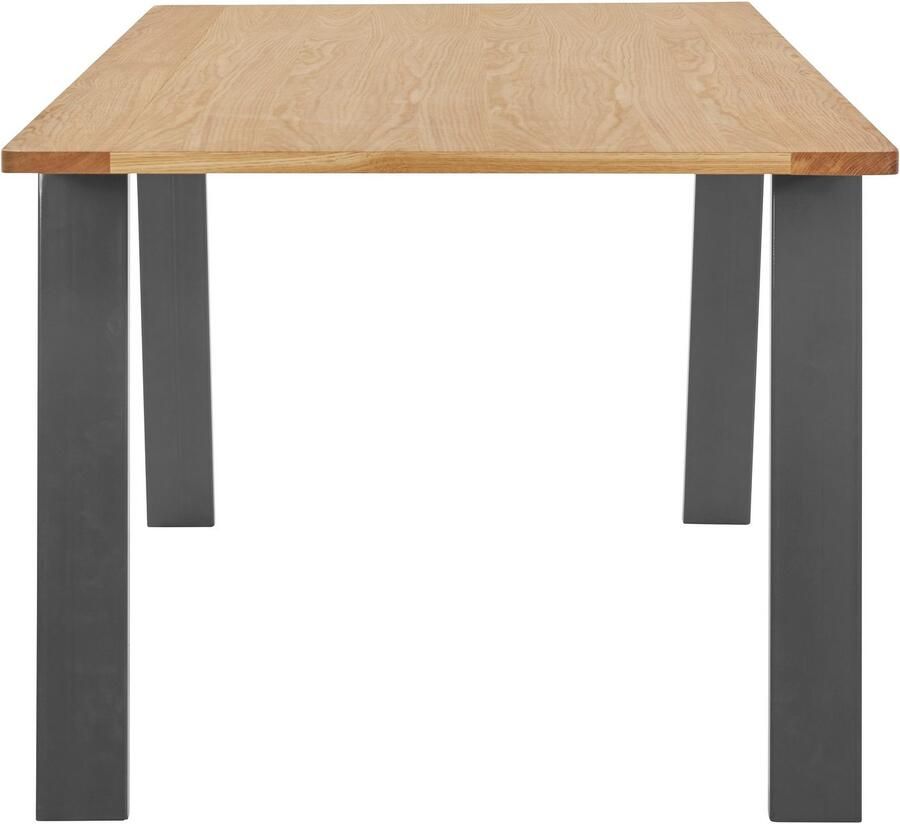 OTTO products Eettafel Flemming Massief eikenhout 175 cm of 225 cm elegant gewelfd tafelblad - Foto 2