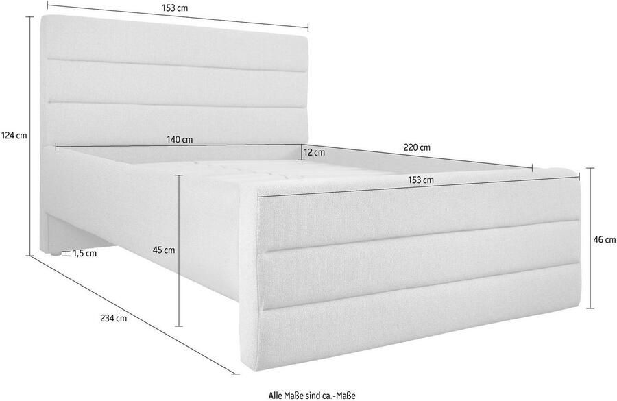 OTTO products Gestoffeerd bed Merrit Dwarsnaad in het hoofd- en voetbord in 5 breedten ook in 220 cm lang - Foto 5