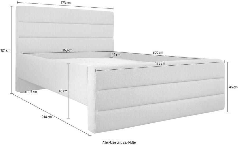 OTTO products Gestoffeerd bed Merrit Dwarsnaad in het hoofd- en voetbord in 5 breedten ook in 220 cm lang - Foto 5