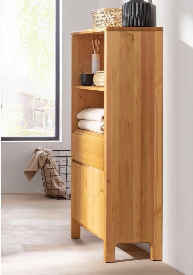 OTTO products Halfhoge kast Jorrick Breedte 60 cm massief grenenhout met bio olie was behandeld - Foto 3